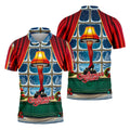 Funny Christmas Leg Lamp Window Golf Polo Shirt, Mens Golf Polo, Golf Apparel For Men