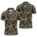 Bigfoot Hawaiian Tropical Golf Shirt, Funny Sasquatch Golf Shirts For Men