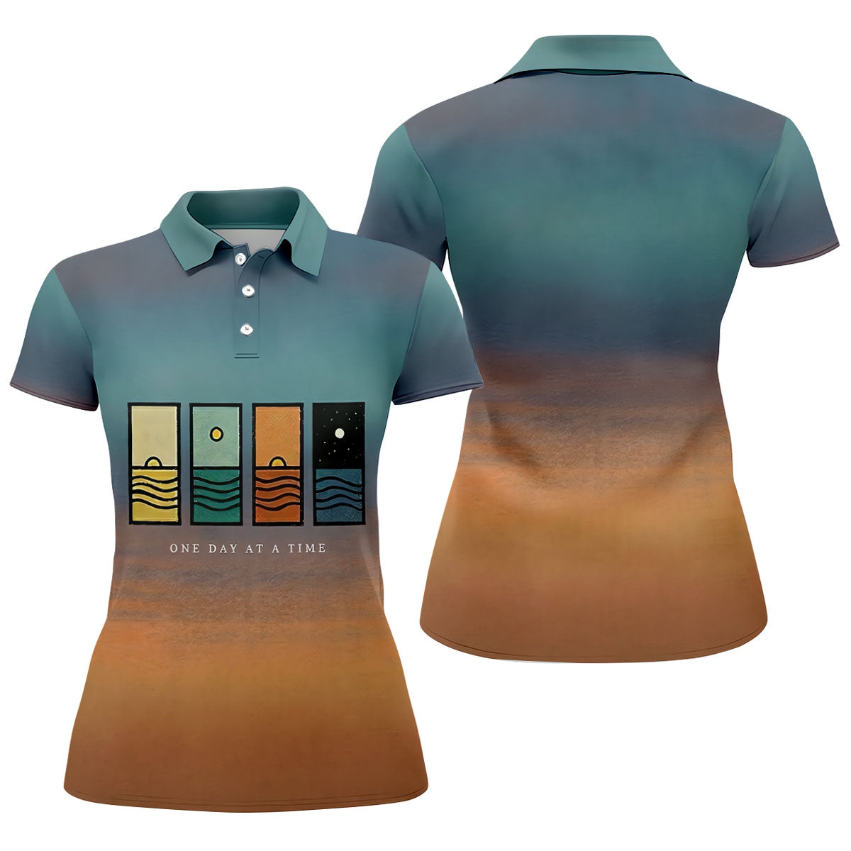 One Day At A Time Mental Health Suicide Prevention Abstract Women’s Golf Polo, Women’s Golf Apparel