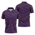 Purple Gravestone Bat Halloween Pattern Polo Shirt, Golf Shirts For Men, Mens Polo Shirts