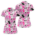 Halloween Boo And Cat Coquette Pink Women Golf Top, Cute Golf Outfit, Ladies Golf Shirts