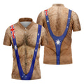 Australia Flag Print Fun Golf Shirt, Men's Golf Top, Polo Shirts For Men, Golf Shirts For Men