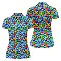 Autism Awareness Color Leopard Pattern Blue Golf Shirt, Women's Golf Tops, Ladies Golf Shirts, Ladies Golf Polos