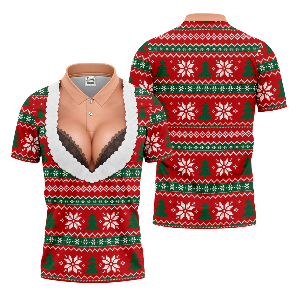 Funny Sexy Cleavage Christmas Golf Shirt, Golf Shirts For Men, Mens Golf Apparel