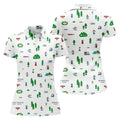 Retro Video Game Golf Theme Hawaiian Golf Shirt, Women's Golf Tops, Ladies Golf Shirts