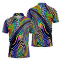 Rainbow Neon LGBT Support Zebra Pattern Golf Tops For Men, Pride Month Golf Shirts For Men
