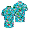 Funny Weightlifting Flamingo Tropical Hawaiian Golf Shirt, Mens Golf Polo, Printed Golf Shirts