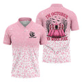 Custom Name In October We Wear Pink Halloween Golf Shirt, Men's Golf Shirt, Hawaiian Golf Shirt