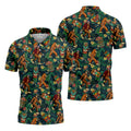Bigfoot Tropical Tiki Resort Pattern Design Hawaiian Golf Polo, Golf Tops For Men, Golfing Apparel
