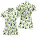 Funny Pickle Hawaiian Golf Shirt, Cartoon Style Women's Golf Tops, Ladies Golf Shirts