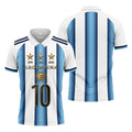 Argentina World Cup Sun Of May Golf Tops For Men, Football Theme Polo Shirts For Men