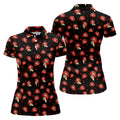 Sassy Red Lips Golf Shirt, Funny Valentine Pattern Design, Women’s Golf Polo