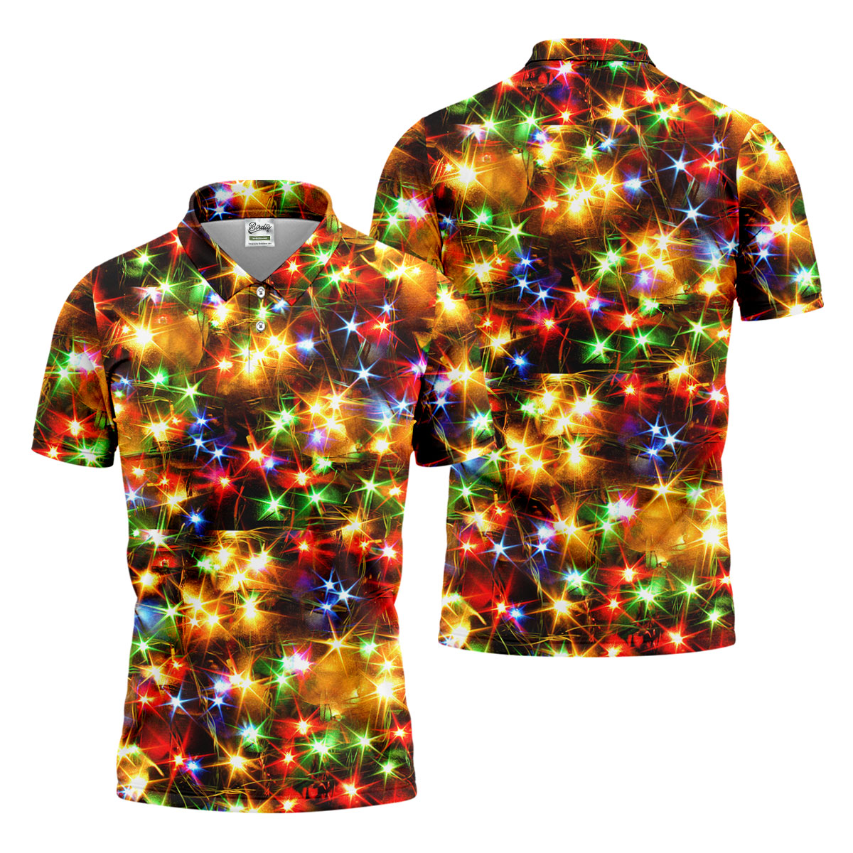 Sparkling Lights Christmas Golf Shirt, Mens Golf Shirts, Golf Apparel For Men