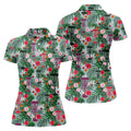 Tropical Disc Golf Basket Floral Polo Shirt, Golf Shirts For Women, Women’s Golf Polo