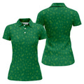 Golf And Beer Lucky Four Leaf Clover St Patrick's Day Green Women's Golf Tops, Golf Gift For Ladies