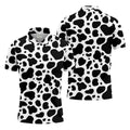 Cowhide Pattern Golf Shirt, Western Ranch Inspired Design, Golf Shirt For Men
