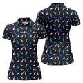 Beer Bottle Labels Seamless Pattern Fun Women's Golf Shirts, Women's Golf Tops, Ladies Golf Shirt