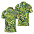 Paisley Print Green Golf Shirt, Golf Tops For Men, Polo Shirts For Men, Golf Shirts For Men