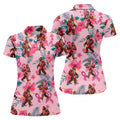 Bigfoot Pink Ribbon Floral Breast Cancer Polo Shirt, Women’s Golf Polo, Ladies Golf Top