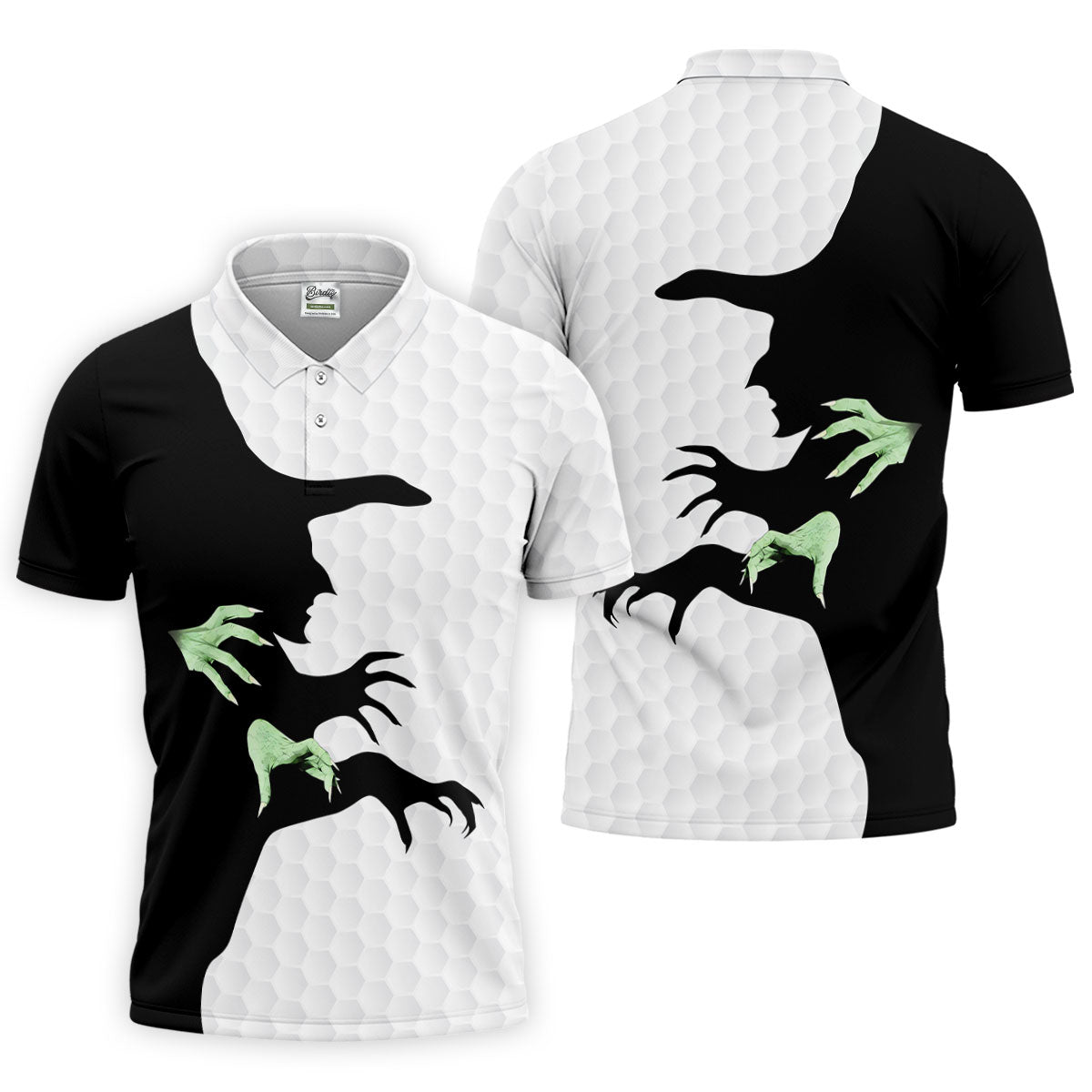 Halloween Wicked Witch Shadow Golf Shirt, Men's Golf Shirt, Hawaiian Golf Shirt