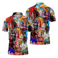 Colorful Abstract Graffiti Street Art Golf Shirt, Mens Golf Polo, Golf Apparel For Men