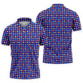 Funny Peach Emoji Pattern Golf Polo Shirt, Men's Golf Polo Shirt, Novelty Golf Shirts For Men