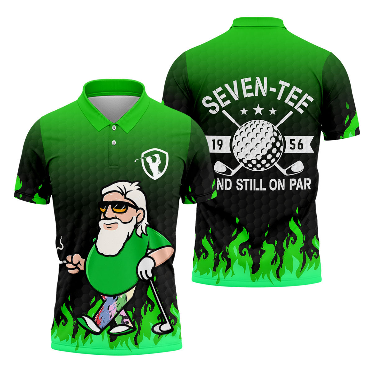 Custom Year Seven Tee And Still On Par Golf Polo Shirt, Mens Golf Shirts, Hawaiian Golf Shirt