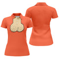 Orange Funny Dickhead Faux Chest Golf Shirt, Ladies Golf Shirts, Golf Polo For Women