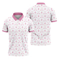 Pink Ribbon Golf Clubs Breast Cancer Polo Shirt, Golf Shirts For Men, Mens Golf Apparel