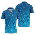 Rain Drops Blue Golf Shirt, Golf Tops For Men, Golf Shirts For Men, Polo Shirts For Men