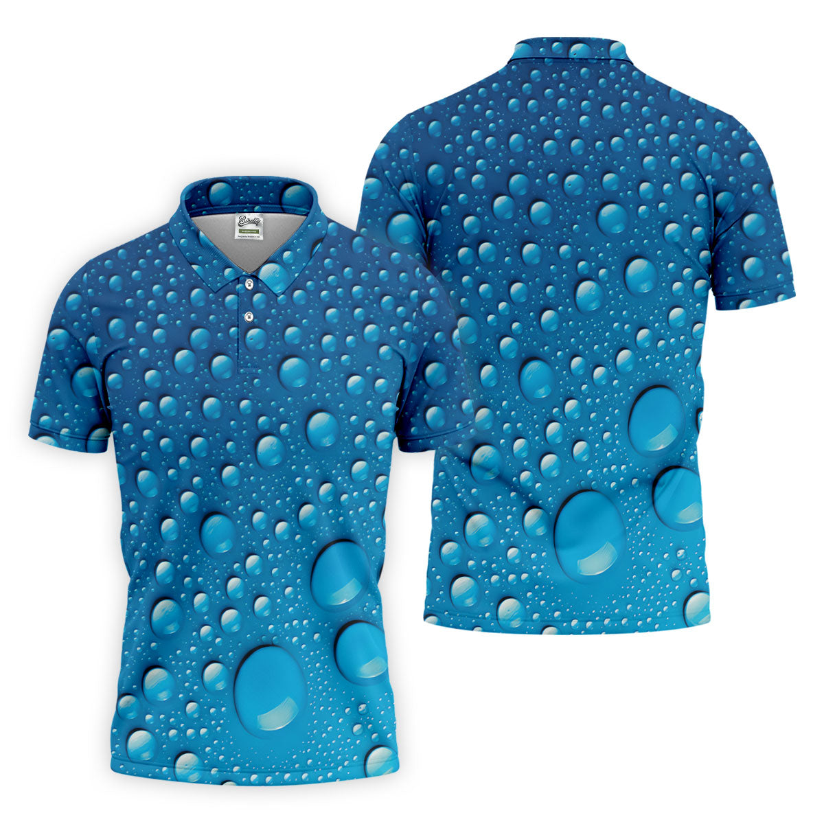 Rain Drops Blue Golf Shirt, Golf Tops For Men, Golf Shirts For Men, Polo Shirts For Men