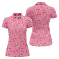 Awareness Ribbon Light Pink Golf Shirt, Cancer Awareness Shirt, Ladies Golf Shirts, Golfing Apparel