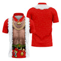 Funny Santa Gold Chain Christmas Golf Shirt, Mens Golf Polo, Golf Apparel For Men