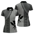 Polynesian Tribal Pattern Vintage Golf Shirt, Hawaiian Golf Shirt, Golf Shirt For Women