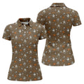 Funny Bourbon Whiskey Golf Pattern Polo Shirt, Women's Golf Polo, Printed Golf Shirt