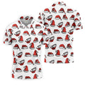 Santa Hat Pattern Christmas White Golf Tops For Men, Christmas Golf Shirt, Men's Golf Apparel