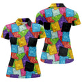 Funny Condom Wrapper Pattern Golf Polo Shirt, Women's Golf Apparel, Printed Golf Shirt