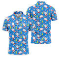 Funny Santa Claus Blue Golf Shirt, Christmas Golf Shirt, Fun Golf Shirts For Men, Golf Gift For Men