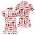Funny Heart Butt Pattern Golf Polo Shirt, Golf Shirts For Women, Women’s Golf Apparel