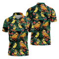 Funny Hot Dog Banana Tropical Hawaiian Golf Shirt, Mens Golf Polo, Printed Golf Shirts