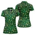 Beer Shamrock Neon Pattern St Patrick's Day Golf Shirt, Women Golf Top, Ladies Golf Shirts