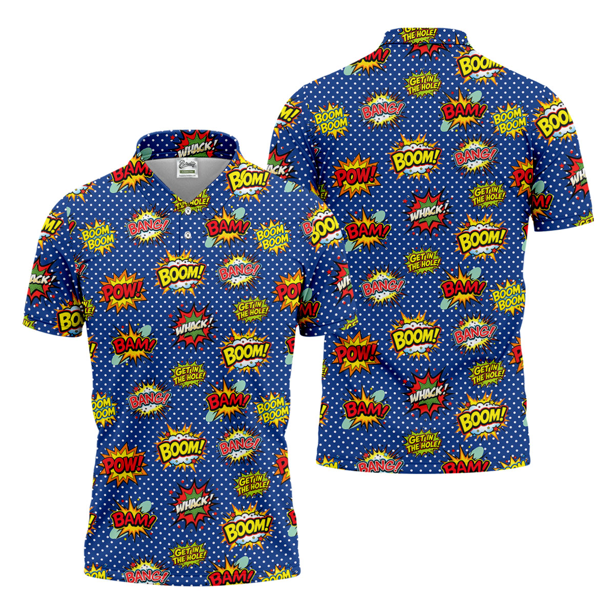Funny Comic Pop Art Golf Shirt, Mens Golf Shirts, Golf Apparel For Men