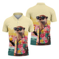 Funny Otter Tropical Theme Hawaiian Golf Shirt, Polo Shirts For Men, Golfing Apparel
