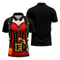 Red Corset Pirate Costume Skull Belt Golf Shirt, Mens Golf Polo, Golf Apparel For Men, Printed Golf Shirts
