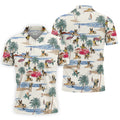 German Shepherd Beach Vacation Golf Polo Shirt, Mens Golf Polo, Golf Apparel For Men