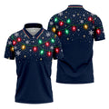 String Lights Snowflakes Christmas Golf Shirt, Mens Golf Shirts, Golf Apparel For Men