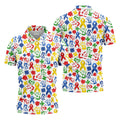 Autism Ribbon Colorful Puzzle Pieces Handprints Golf Tops For Men, Polo Shirts For Men, Golf Shirts For Men