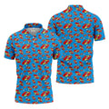 Funny Whack F*ck Comic Golf Ball Blue Polo Shirt, Mens Golf Polo, Golf Apparel For Men
