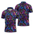 Vibrant Neon Liquid Marble Abstract Golf Shirt, Mens Golf Shirts, Golf Polo Shirts For Men