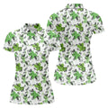 Green Cocktail Splash Pattern Golf Shirt, Ladies Golf Top, Hawaiian Golf Shirt, Women’s Golf Apparel